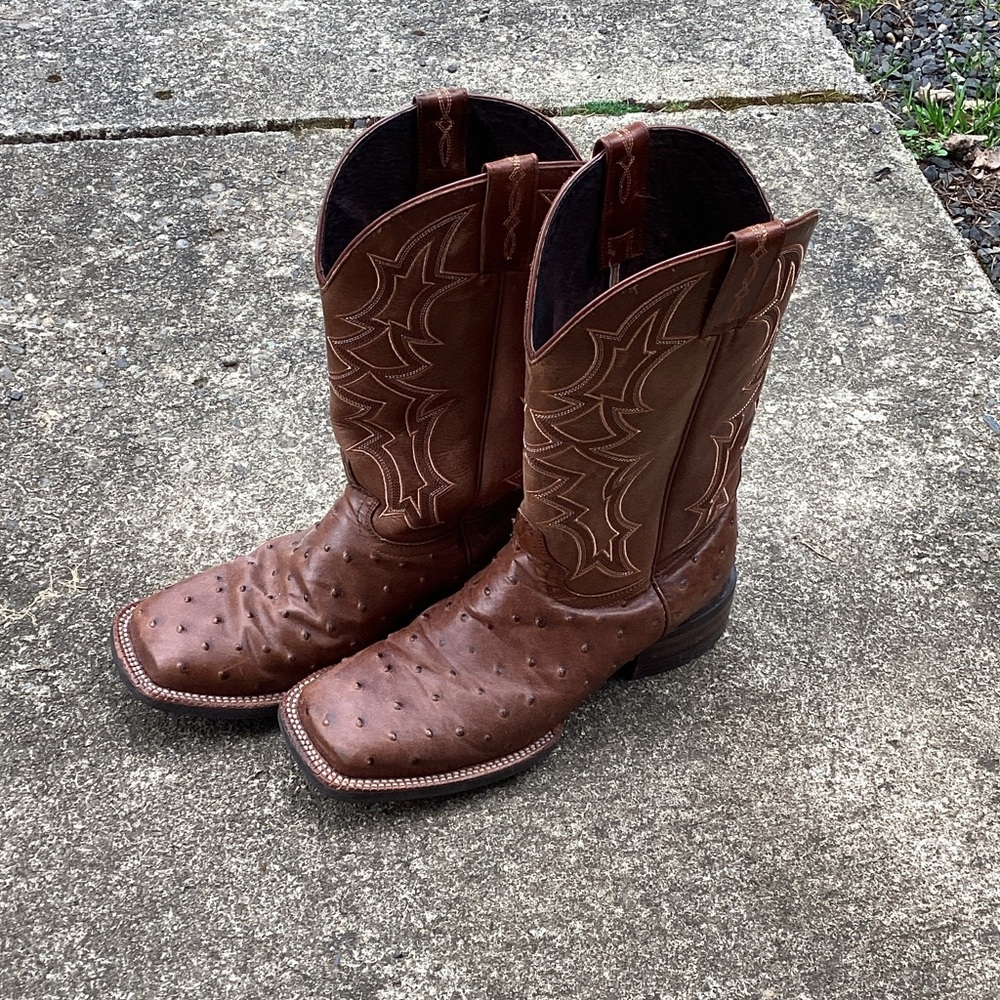 Cavender's Brown Leather Western Boots - Embossed Detail